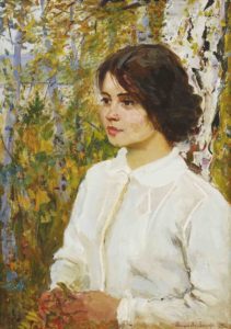 Осенние размышления 1925, Художник Николай Петрович Богданов-Бельский Осенние размышления 1925, Художник Николай Петрович Богданов-Бельский