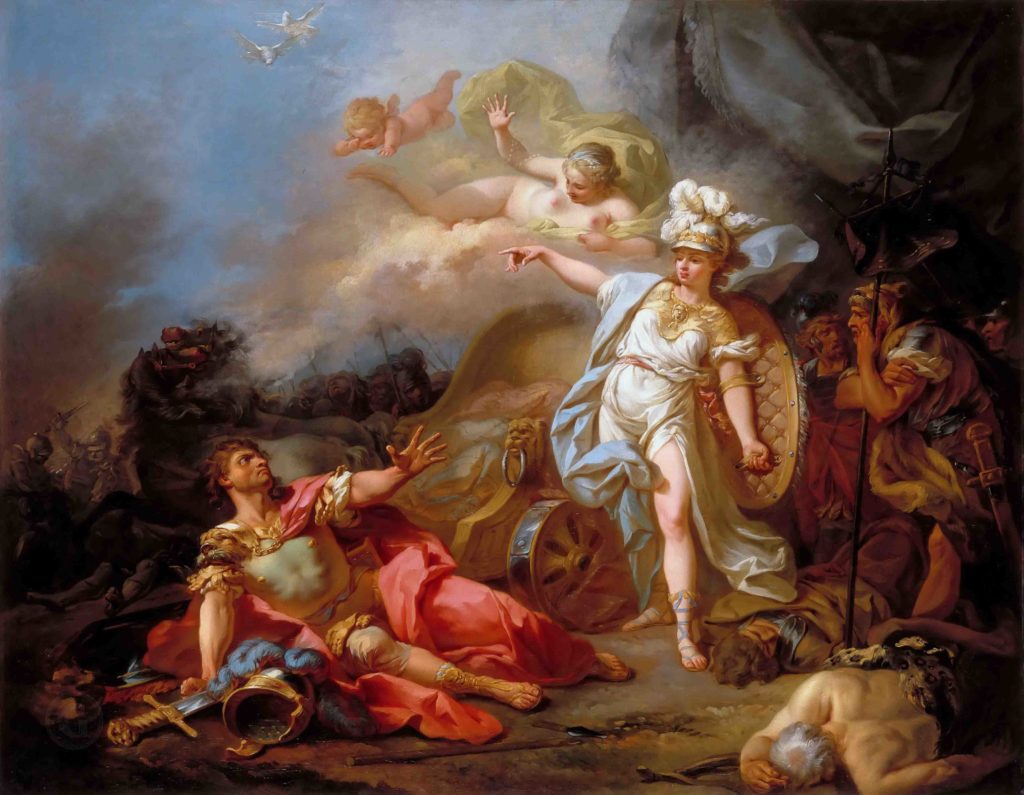 художник Жак-Луи Давид – Битва Минервы и Марса 1771