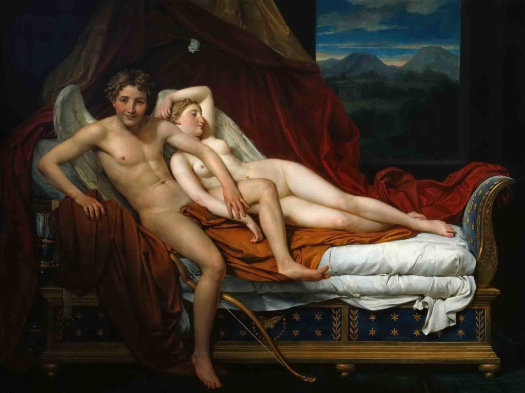 художник Жак-Луи Давид – Купидон и Психея 1817