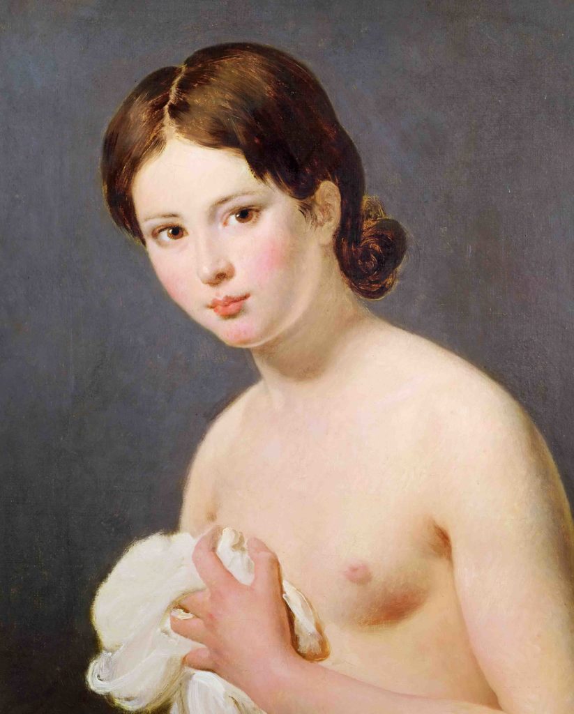 художник Жак-Луи Давид – Портрет девушки (атр.) 1795
